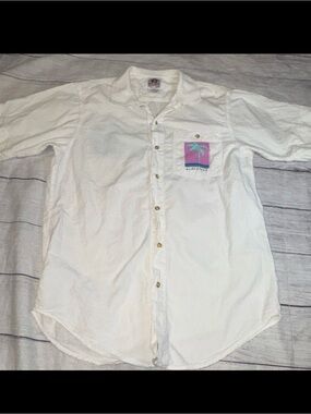 Vtg 1989 Bye Bye Button Down Cotton Shirt S Small 1 MS Ecstasy Mexico